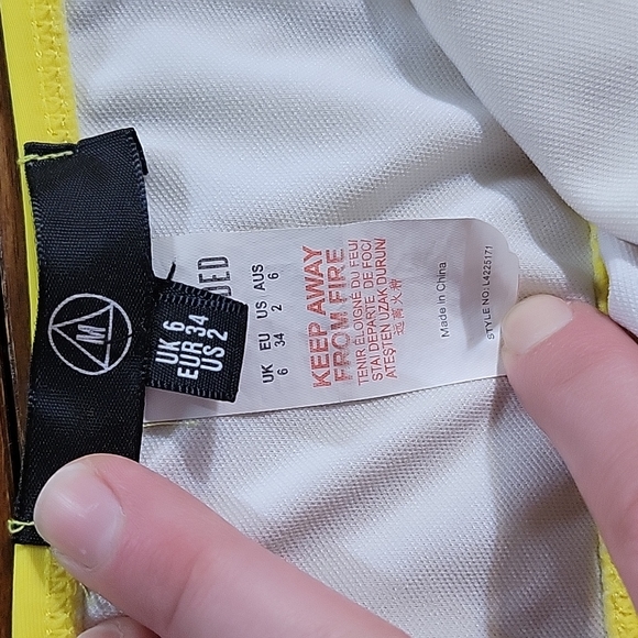 Swim Top Off the Shoulder Bright Yellow - Picture 8 of 14